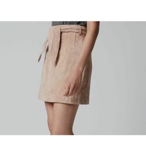 Pink suede skirt